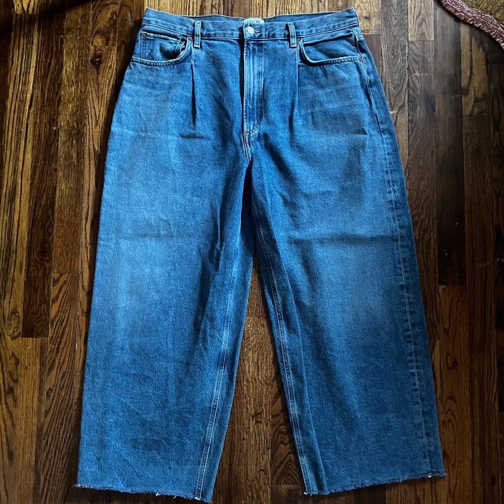 Agolde Jeans - Dagna Style - Wide Leg - High Rise - Raw Hem - 33 - No Flaws GUC